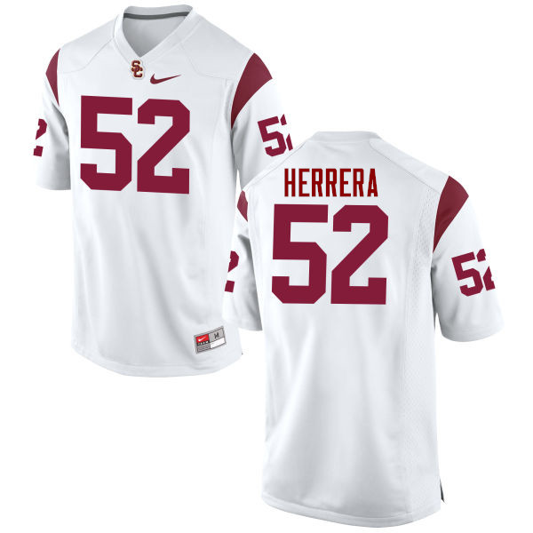Men #52 Christian Herrera USC Trojans College Football Jerseys-White